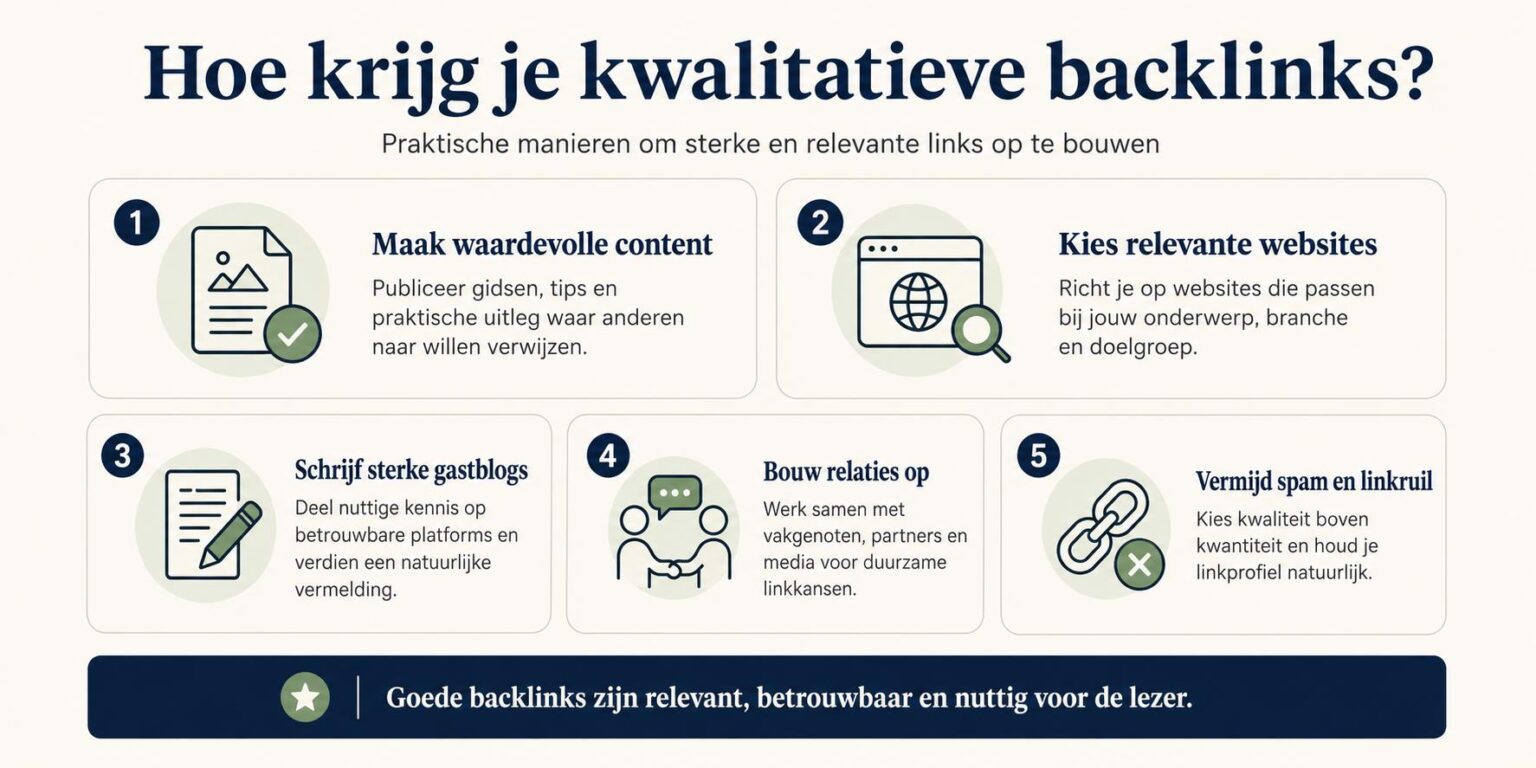 Gids over het verkrijgen van kwalitatieve backlinks via relevante bronnen en natuurlijke linkbuilding strategie